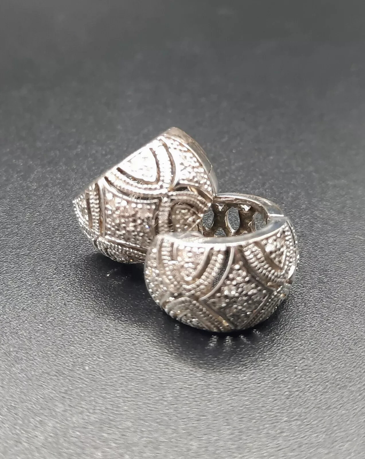 1.5Ct Lab Diamond Hoop Huggie Earrings in 14K White Gold Plated