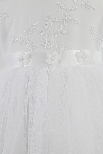 Bebé Niñas Vestido de Tul de Encaje con Mangas Globo para Boda y Bautizo - Imagen 14 de 15