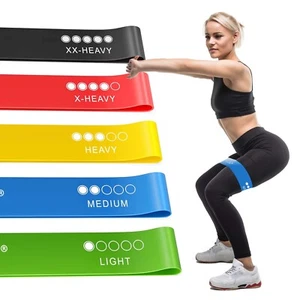 Bandes de résistance Exercice Sports Loop Fitness Home Gym Yoga Latex - Ensemble de cinq