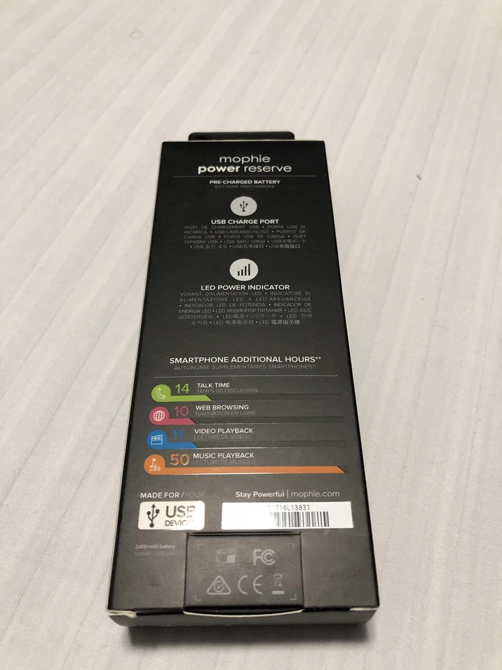 New Mophie Power Reserve 2600 mAh Portable Charger for Smartphone & Wearable - Image 2 of 2
