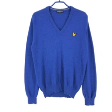 LYLE & SCOTT Men's 100% Wool V-Neck Sweater Slim Fit Size L