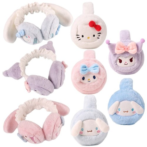 Sanrioed My Melody Cinnamoroll Kuromi Hello Kitty Plush Winter Earmuffs