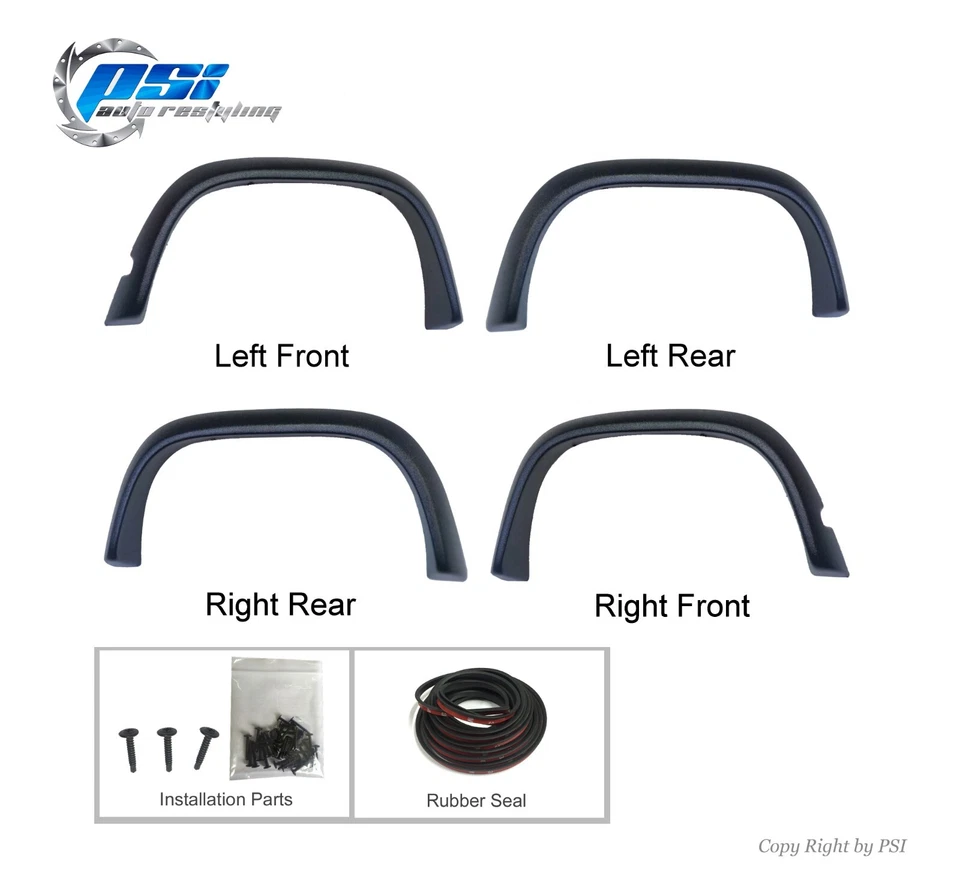 Extension Fender Flares 81-93 Fits Dodge D250 6'5" and 8', Ramcharger, Textured - Imagem 2 de 4