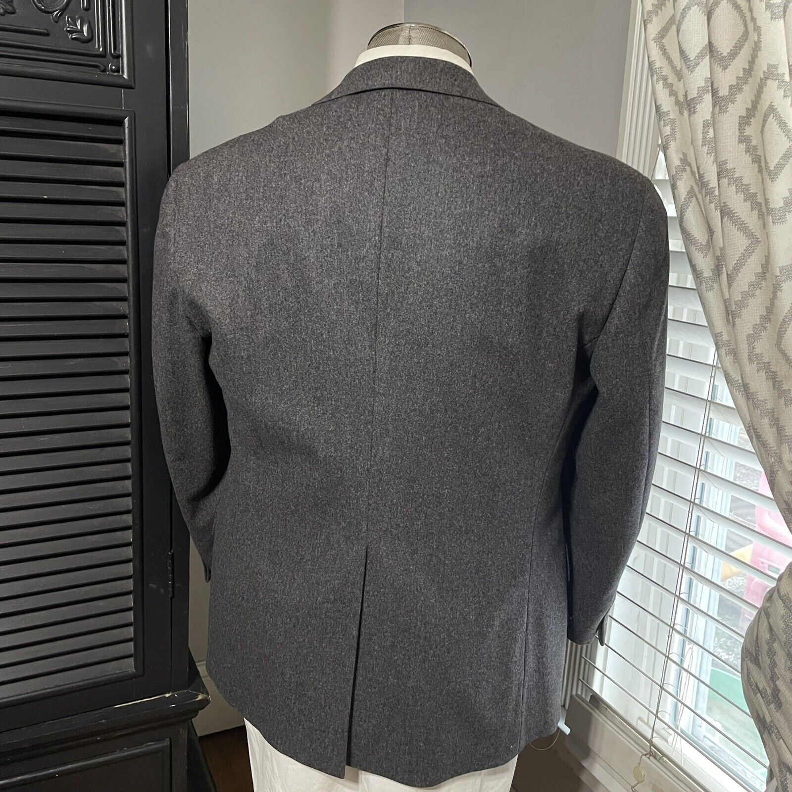 Vtg Polo Ralph Lauren Flannel Gray Blazer Mens Wo… - image 2