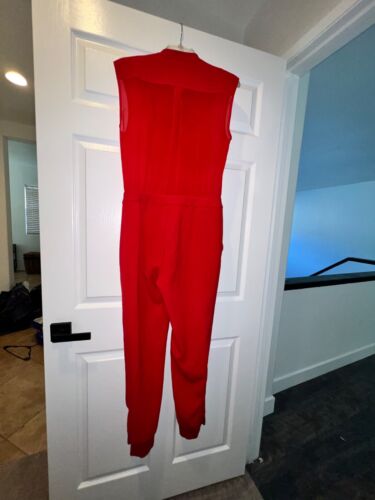 red bcbg jumpsuit sleeveless shear back size 6