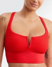 Sanctuary Swim RED HOT Sandbar Solids V-Wire Wirefree Bikini Top, US X-Large