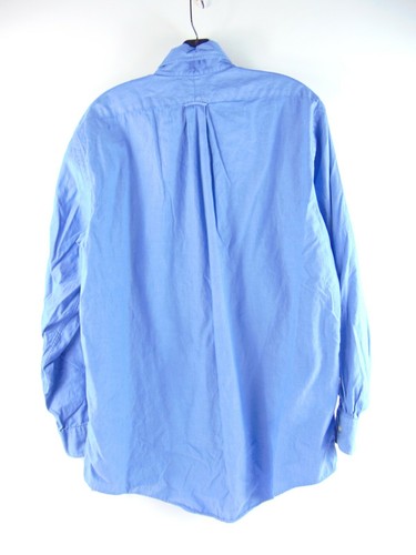 Lands End Blue Cotton Long Sleeve Button Down Dress Shirt 16-34 Regular - Picture 2 of 10