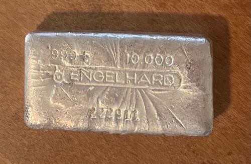 10 onces logo Engelhard Bull S# 222911 999 + décimale flottante rare collectionneurs d'argent - Photo 1/4