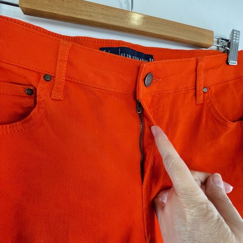 Boden Size 12 Orange Skinny Leg Denim Jeans UK Designer - Picture 4 of 12