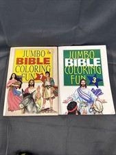 Vtg 1998 Jumbo Bible Coloring Fun Books Vols 1  3 Kathy Arbuckle CLEAN UNUSED
