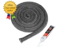 Stanbroil Wood Stove Gasket, 7/8" x 84" Graphite Impregnated Fiberglass Rope Sea