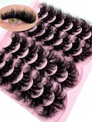 14 Pairs 5D Fluffy Lashes Cat Eye False Eyelashes Soft Faux Mink