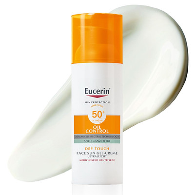 Eucerin Oil Control Sun Face Gel-Creme LSF 50+ 50 Ml, Unparfümierte Sonnencreme 