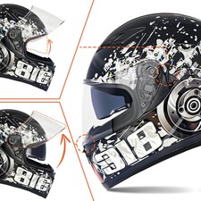 Full Face Motorcycle Helmets Adults Dual Vision Motor-Bike Street Bike Racing Mo