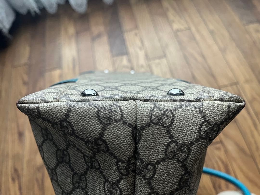 Gucci Tote Bag Blue Leather Women's Fashion Authentic Excellent Condition thumbnail 8