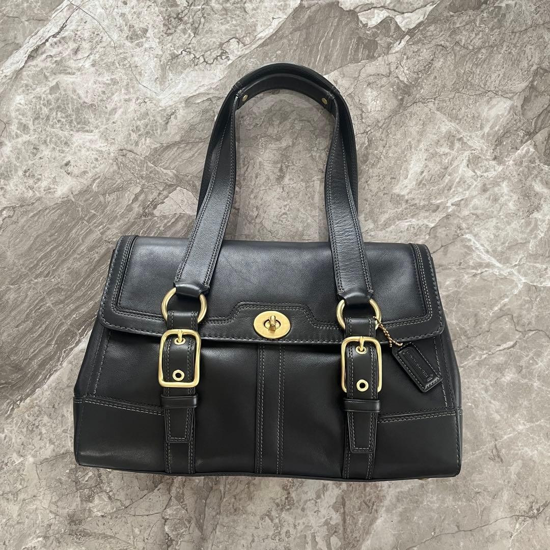 COACH Old Coach  Leather Handbag 11045 Black