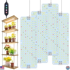 FECiDA 4-Pack 40W Flat Grow Light Panels with Timer for Indoor Plants & Shelves