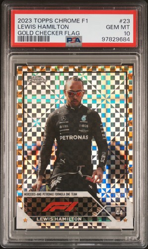 2023 TOPPS CHROME FORMULA 1 #23 LEWIS HAMILTON 27/50 PSA 10