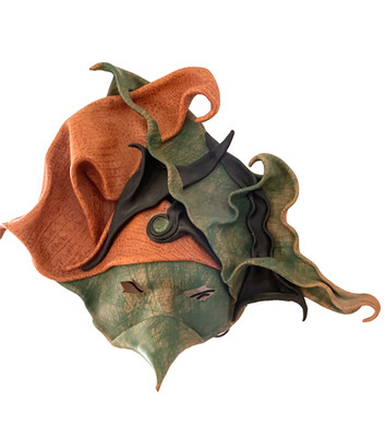 Hand Made Leather Masquerade / Mardi Gras Mask w Beak 