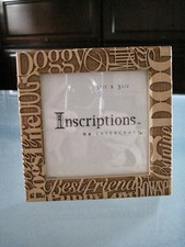 Engraved Wood Frame for Dog Photo 3.5" x 3.5  Easel Back NEW