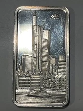 Rare Vintage (Heraeus?) 1 oz. Frankfurt Germany  COMMRZBANK  .999 Silver Bar