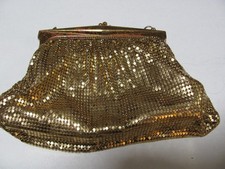 Vintage Whiting Davis Art Deco, Gold Mesh Clutch Purse. 1950's. Nice