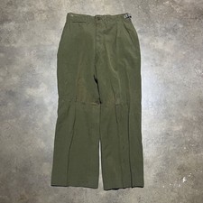 Vintage WW2 Army Military Green Wool Trousers Pants 28x27 True Vintage