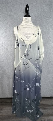 ASOS Design Curve Asymmetric Raw Edge Sheer Midi Ombré Floral Print Sz 20 NWT