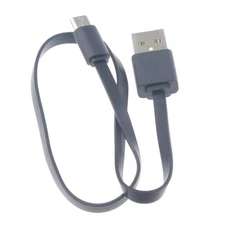 Short USB Cable MicroUSB Charger Cord Power Wire Flat Fast for Cell Phones