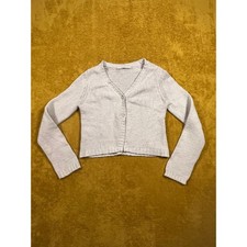 Abercrombie Fitch Gray Knit Button Front Cropped Cardigan Women Size Small