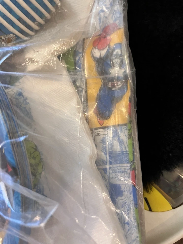 Juego de 8 tazas de superhéroes vintage 1996 Party Express Marvel platos servilletas mesa Foto 4 de 4