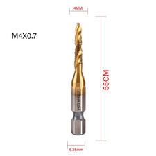 Titanium Tap Drill Titanium Plated Hex Shank HSS Screw Thread Metric Tap Drill B
