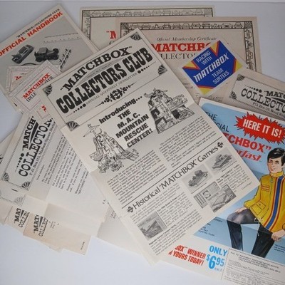 Matchbox Collectors Club 1970's Ephemera Lot of 16 Pcs. Handbooks & Newsletters