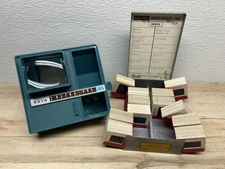 1960s Baia Ultra-Vue 35mm Automatic Viewer & 240 Color Slides Kodaslide File Box