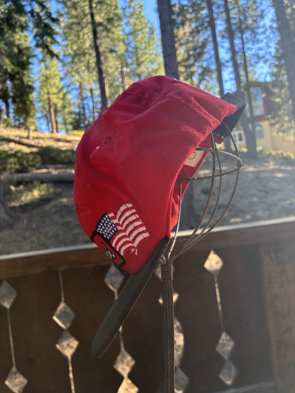 edelbrook American flag strapback hat checkered f… - image 5