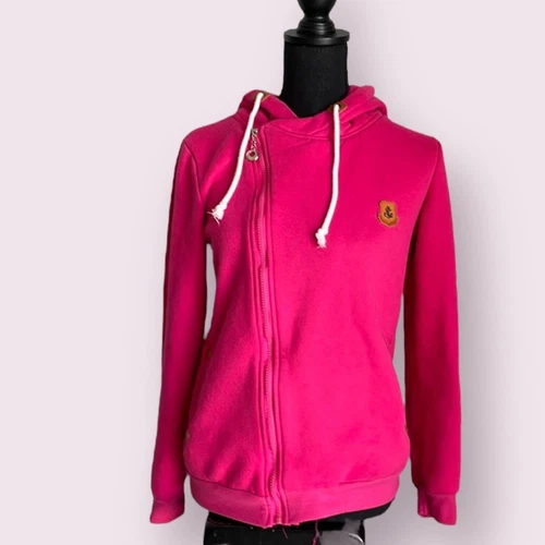 VETEMENTS Felpa con cappuccio e zip rosa caldo C Apparel taglia S