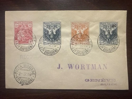 ITALY FDC COVER 1916 YEAR RED CROSS MILITARY POST HEALTH MEDICINE STAMPS