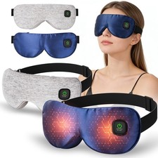 Heated Eye Mask 3 Heat Settings, Cordless Warm Compress with 2 Washable Repla...