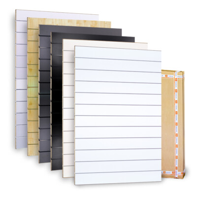 Lamellenwand Slatwall MDF Paneele inkl. 11 Kunststoffschienen 120x180 cm
