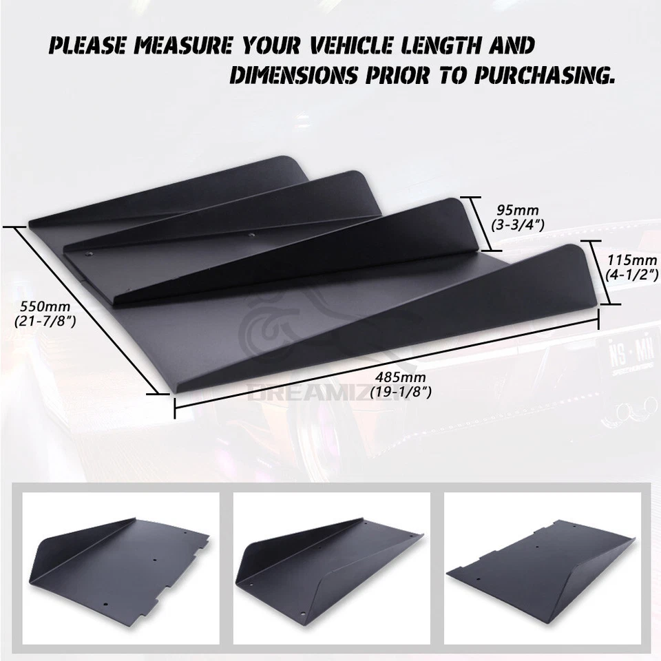 Car Rear Diffuser 4 Shark Fin Lip + Rear Bumper Splitter Canard For Chrysler 300 - Изображение 3 из 4