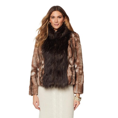 A by Adrienne Landau Mixed Media Faux Fur Jacket 503922-J - Picture 3 of 6