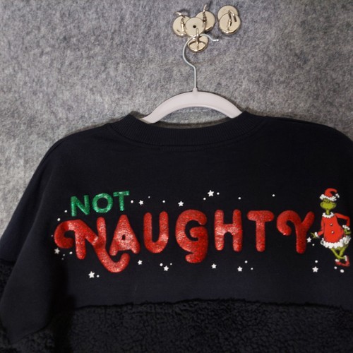 Universal The Grinch Spirit Jersey Kids L Not Naughty Sherpa Christmas Holiday - Picture 2 of 13