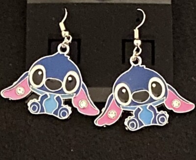 Silver Stitch From Lilo & Stitch Drop Dangle Earrings!!
