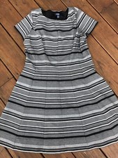 Ralph Lauren Chaps Black / White Striped Dress XL NICE