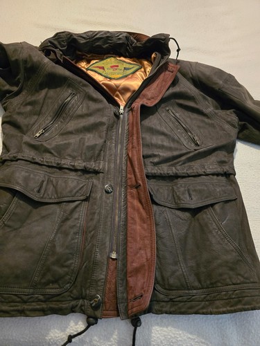 GENUINE BROWN SOFT LEATHER COAT MADE IN KOREA 54 inch chest XXL SIZE - Picture 9 of 24