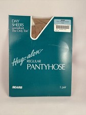 SEARS HUG-ALON Pantyhose Full Figure Short NUDE NEW Vintage Nylons