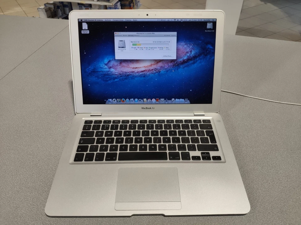 MacBook Air A1237 Intel Core2Duo 1.6GHz 2GB RAM 667MHz SSD 80GB OSX 10.7.5 BOX - Immagine 3 di 4