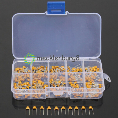 300pcs 10 Values 50V 10pF~100nF Ceramic Disc Capacitors Assortment Kit