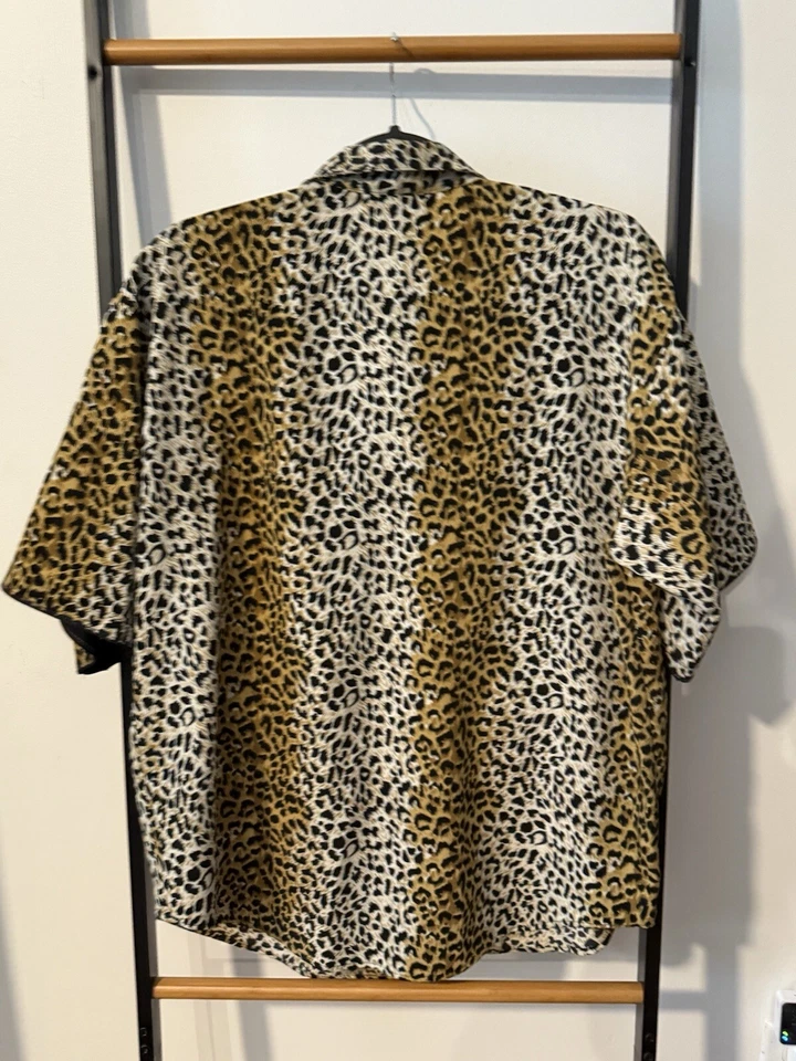 Impressions of California BLUSA LEOPARDO TÚNICA MANGA 3/4 botón delantero talla L Foto 3 de 4