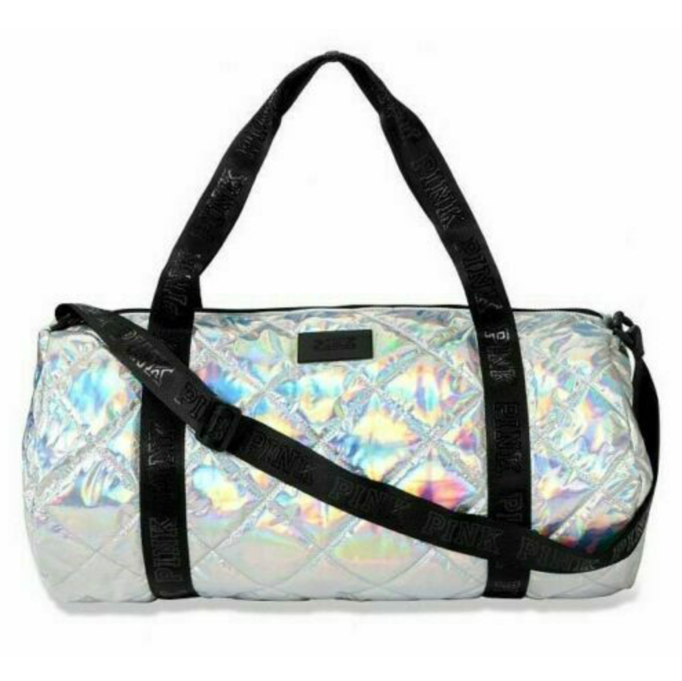iridescent duffle bag
